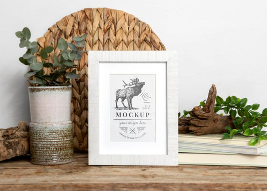 Free Mockup Frame On Table Psd