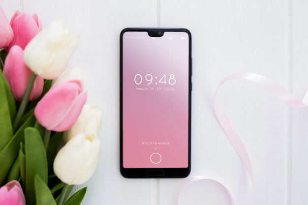 Free Mockup Mobile Spring Concept Psd