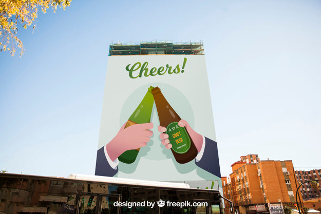 Free Mockup Of Billboard On Tall Building Psd