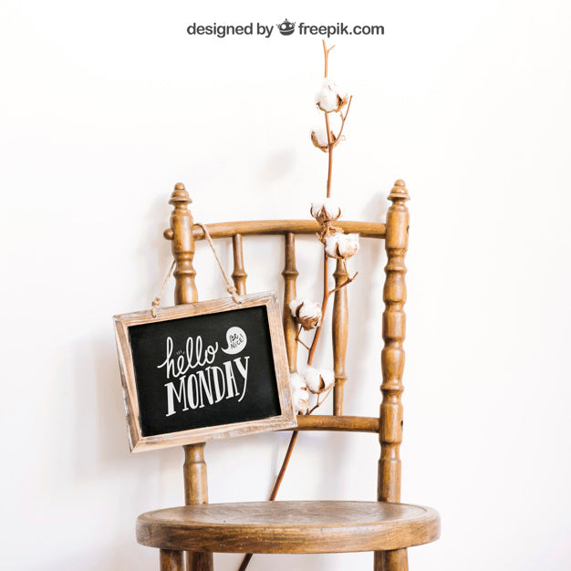 Free Mockup Of Slate On Chair Psd