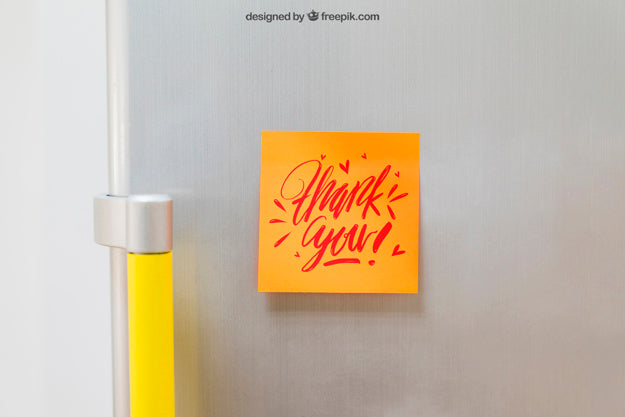 Free Mockup Of Sticky Note On Fridge Psd