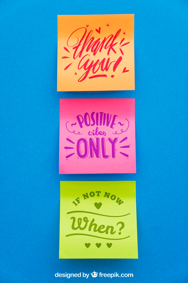 Free Mockup Of Three Adhesive Notes Psd