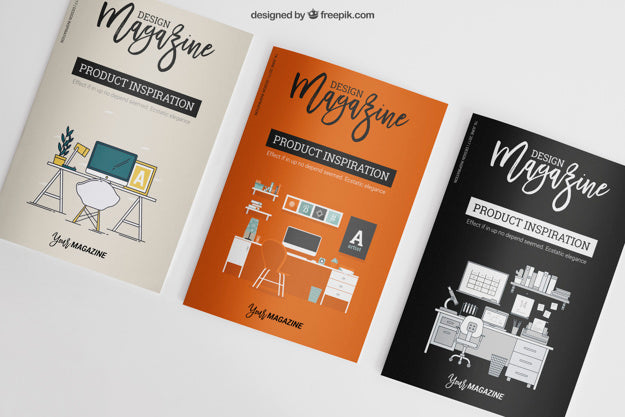 Free Mockup Of Three Brochures Psd