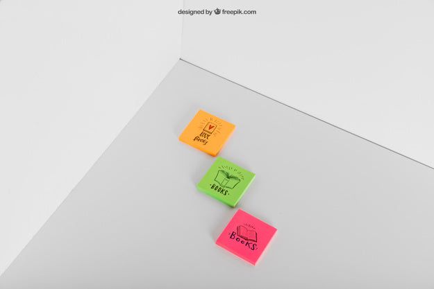 Free Mockup Of Three Sticky Notes Psd