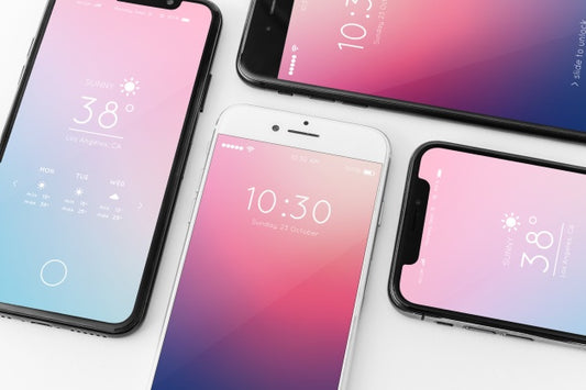 Free Mockup Of Various Smartphones Psd