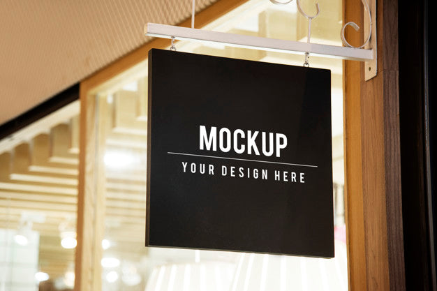 Free Mockup Sign Outside Of A Shop Psd