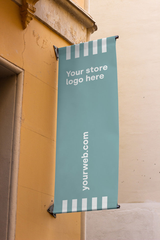 Free Mockup Sign Outside Shop Psd