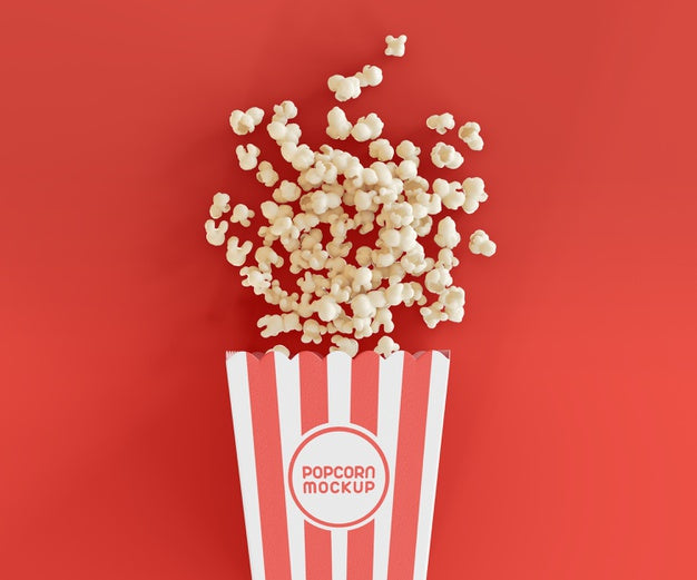 Free Mockup With Popcorn Bucket Psd