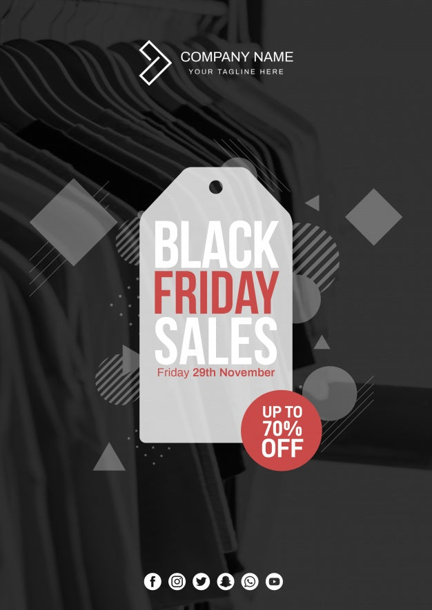 Free Modern Black Friday Cover Mockup Psd