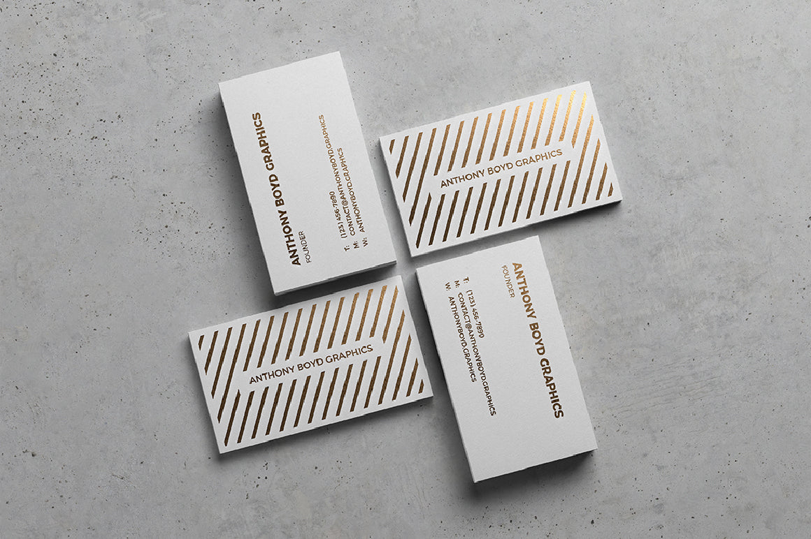 Free Modern Business Card Showcase Mockup