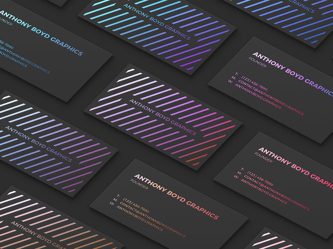 Free Modern Customizable Business Card Grid Mockup