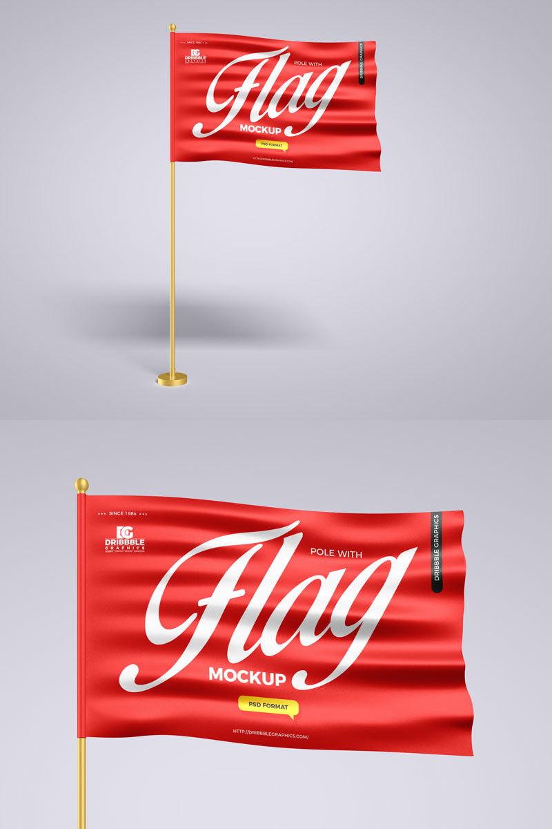 Free Modern Flag Mockup