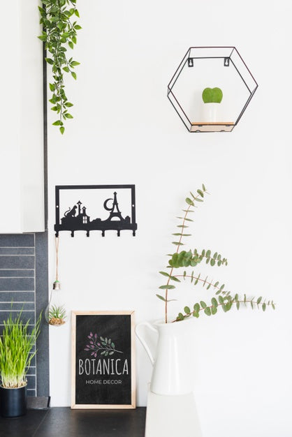 Free Modern Home Decor And Leaves Psd