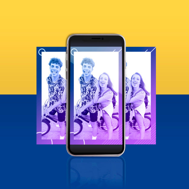 Free Modern Instagram Post Template With Smartphone Psd