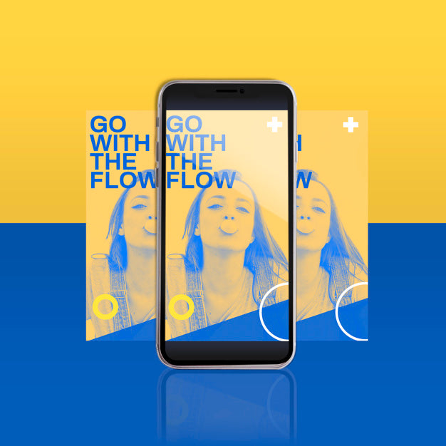 Free Modern Instagram Post Template With Smartphone Psd