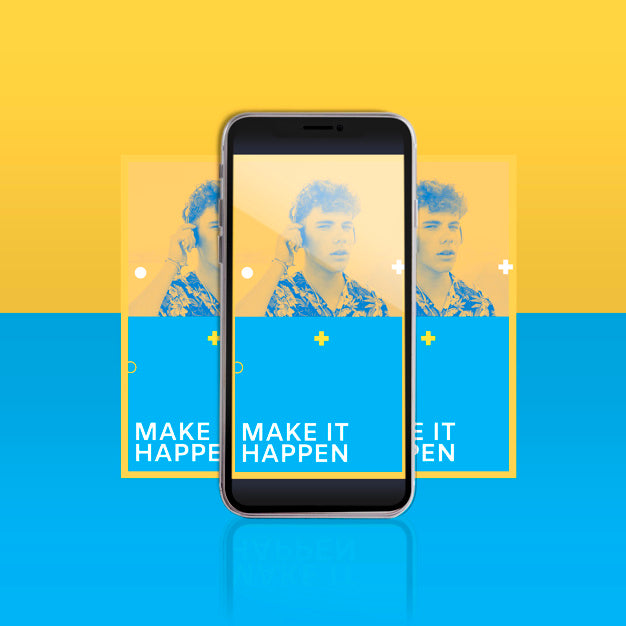 Free Modern Instagram Post Template With Smartphone Psd