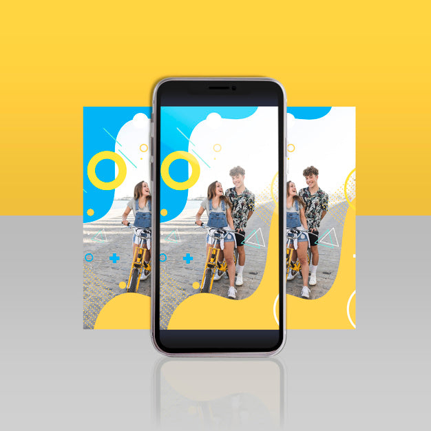 Free Modern Instagram Post Template With Smartphone Psd