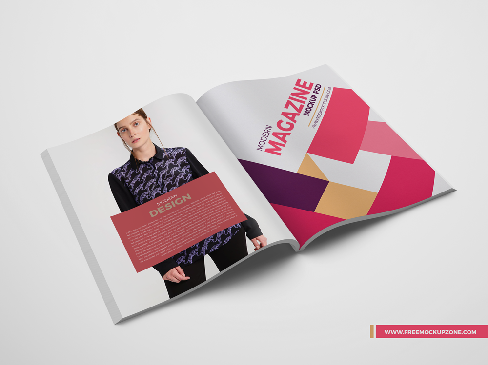 Free Modern Open Magazine Mockup Psd