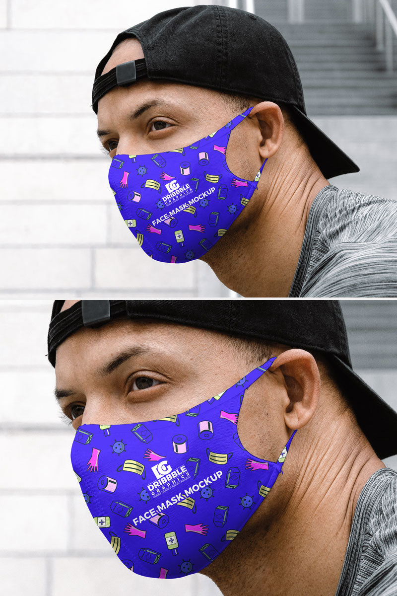 Free Modern Psd Face Mask Mockup