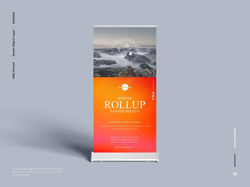 Free Modern Rollup Banner Mockup