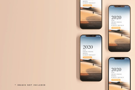 Free Modern Smart Phones Mockup Psd