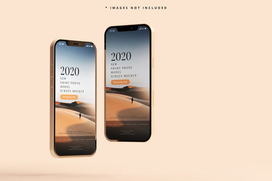 Free Modern Smart Phones Mockup Psd