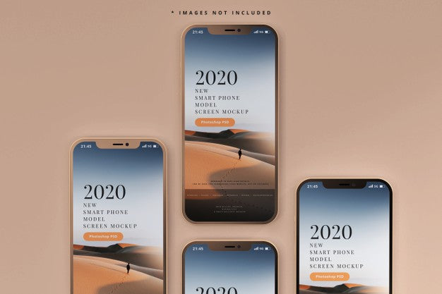 Free Modern Smart Phones Mockup Psd