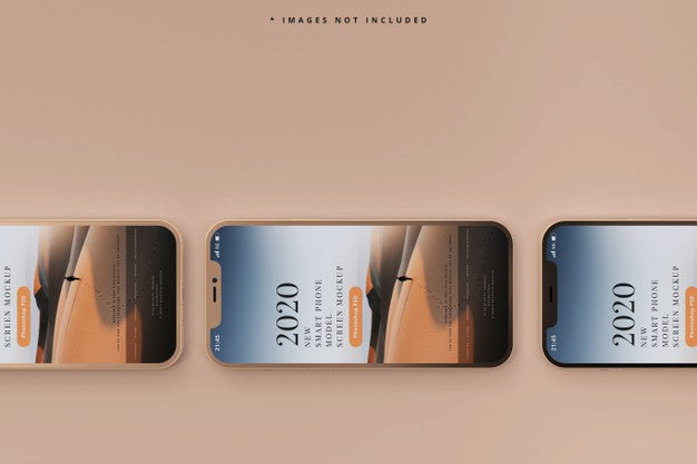 Free Modern Smart Phones Mockup Psd