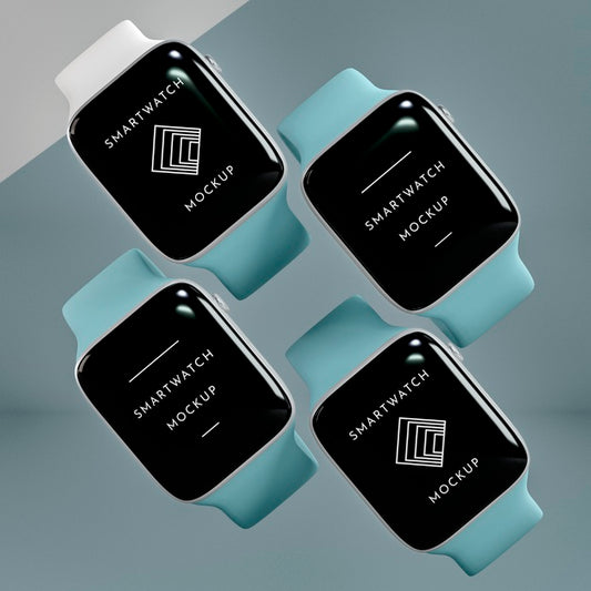 Free Modern Smartwatches With Screen Mock-Up Arrangement Psd