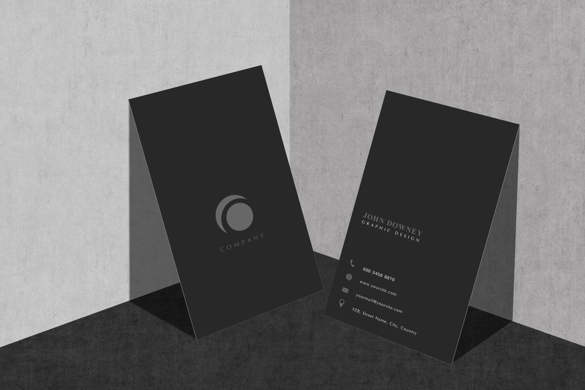 Free Modern Vertical Business Card Psd Mockups