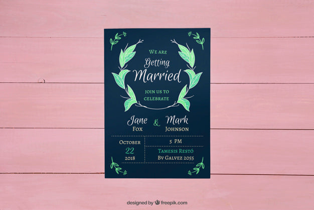 Free Modern Wedding Invitation Mockup Psd