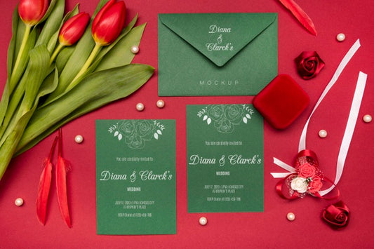 Free Modern Wedding Invitation With Mock-Up Psd