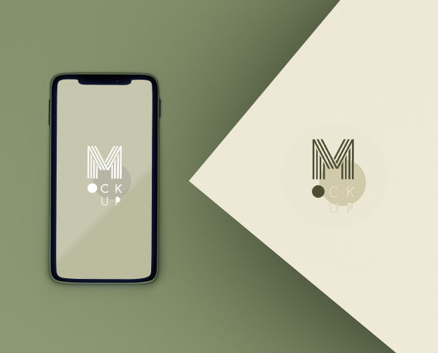 Free Monocromatic Green Scene With Phone Mockup Psd