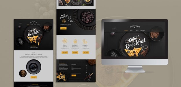 Free Moody Food Restaurant Concept Mock-Up Psd