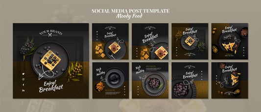 Free Moody Food Restaurant Social Media Post Psd