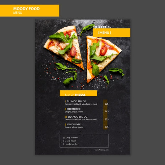 Free Moody Restaurant Food Menu Mock-Up Psd