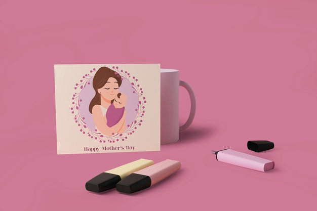 Free Mother'S Day Greeting Card With Mock-Up Psd