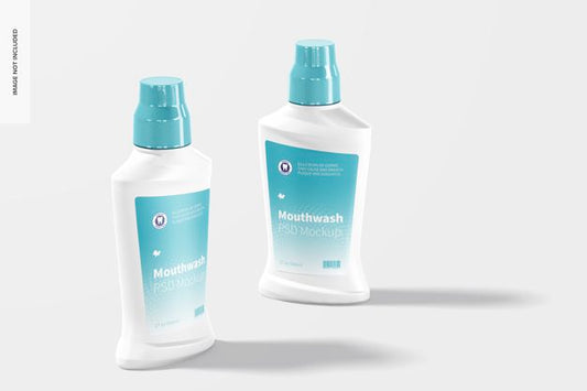 Free Mouthwash Bottles Mockup Psd