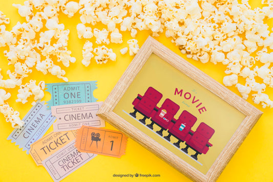 Free Movie Mockup With Frame Psd