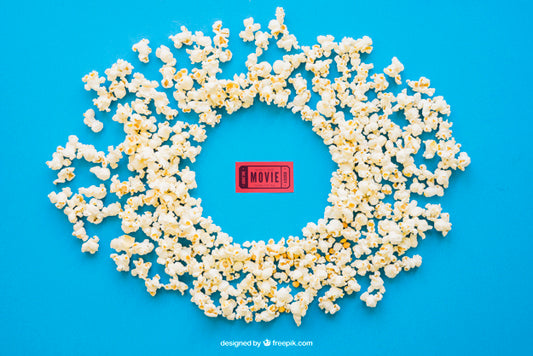Free Movie Ticket In Popcorn Psd