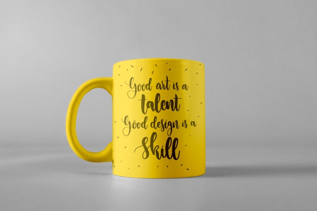 Free Mug Mockup With Quote Psd