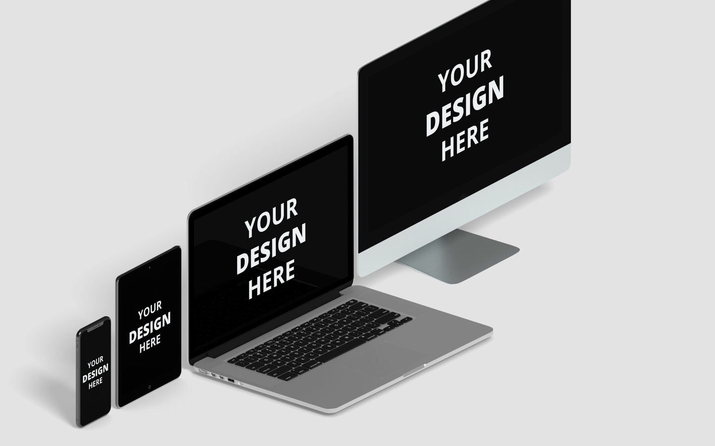 Free Multi Devices Isometric Mock-Ups