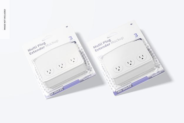 Free Multi Plug Extender Mockup, Dropped Psd