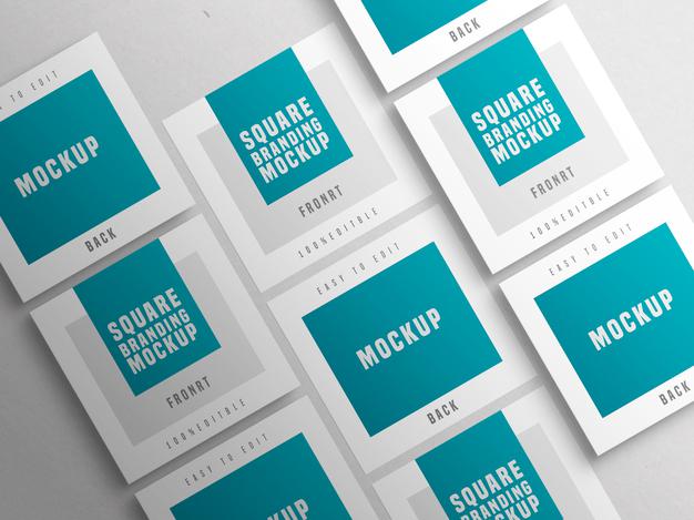 Free Multiple Square Business Card Mockup Psd