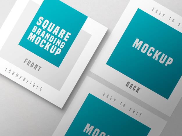 Free Multiple Square Business Card Mockup Psd