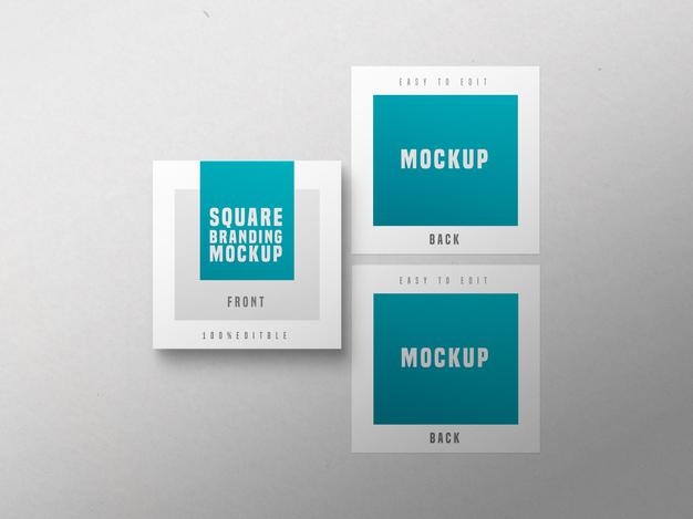 Free Multiple Square Business Card Mockup Psd