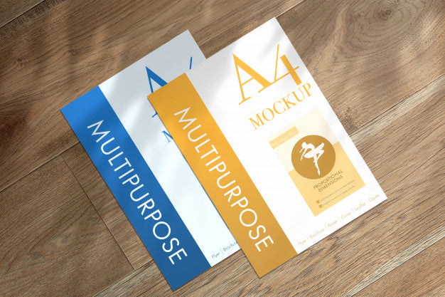 Free Multipurpose A4 Papers Mockup Psd