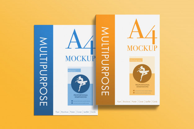 Free Multipurpose A4 Papers Mockup Psd