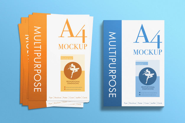 Free Multipurpose A4 Papers Mockup Psd