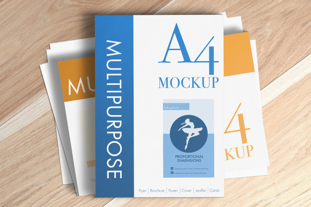 Free Multipurpose A4 Papers Mockup Psd